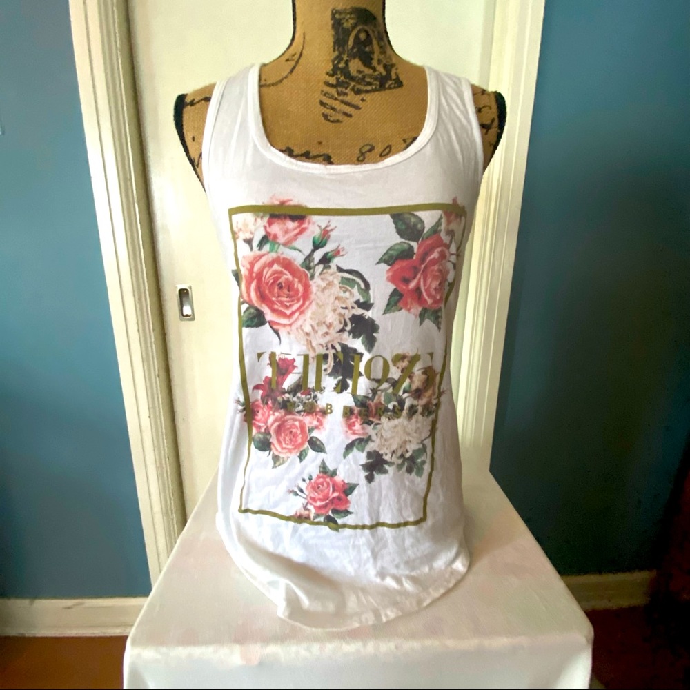 1975 band floral tank